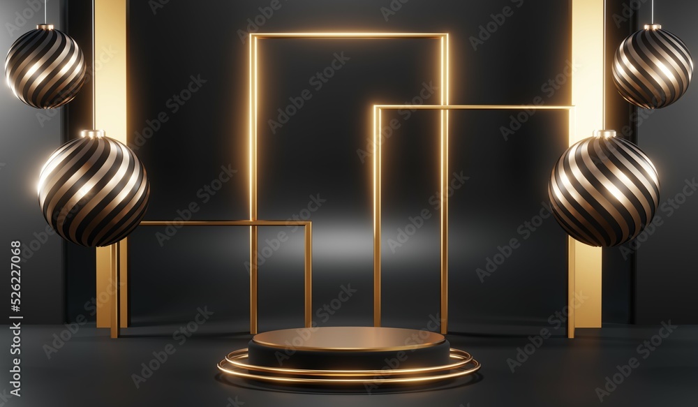 3D rendering of blank product background for cream cosmetics Modern black podium background 3D rendering of blank product background for cream cosmetics Modern black podium background