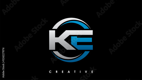 KE Letter Initial Logo Design Template Vector Illustration