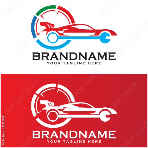 set of creative racing car logo with slogan template