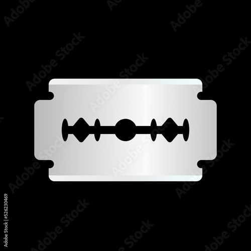 double edge razor blade vector illustration isolated on black background