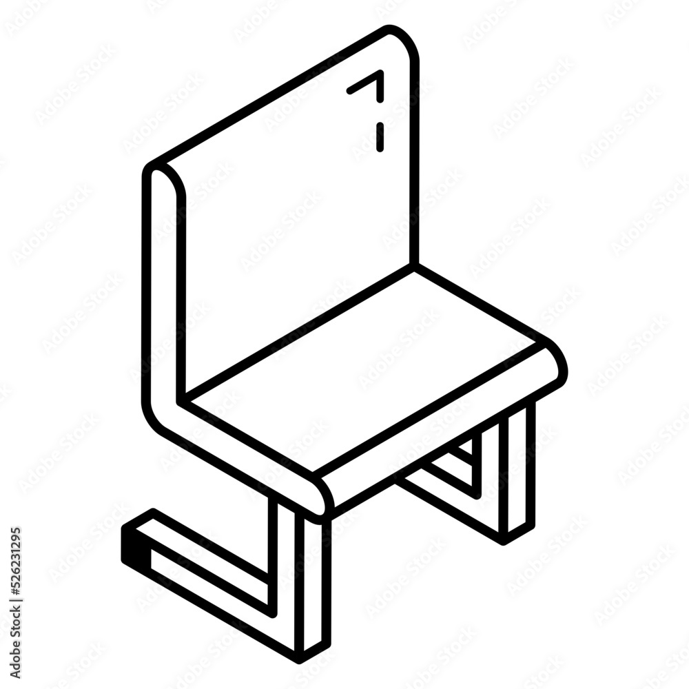A class bench line icon design A class bench line icon design