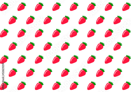 strawberry berry pattern on white background