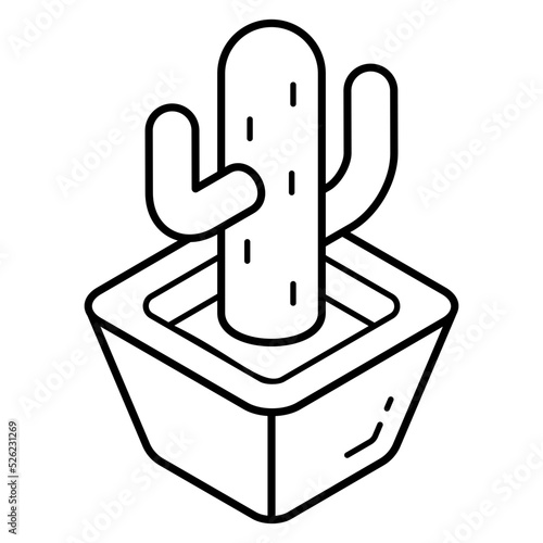 An icon of cactus line design  photo