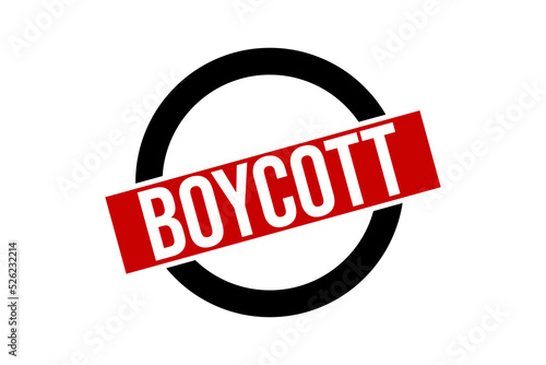 Boycott Stamp symbol isolated on white background, illustration