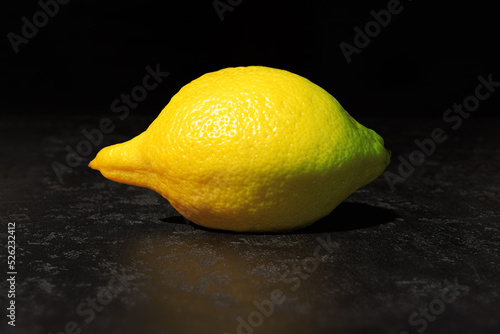 Obraz na płótnie Etrog or citron on black background. Festival of Sukkot. Symbol of Torah-commanded holiday. Closeup. w salonie