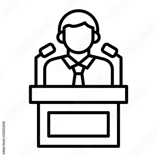 Politician Line Icon