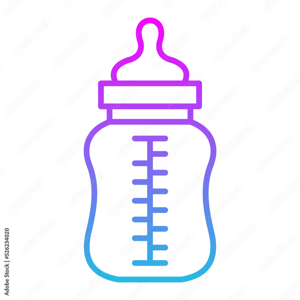 Baby Bottle Line Gradient Icon Baby Bottle Line Gradient Icon