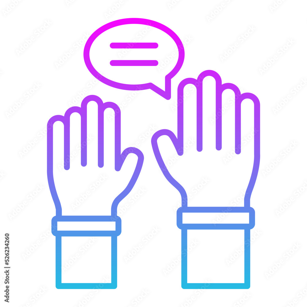 Raise Hand Line Gradient Icon Raise Hand Line Gradient Icon