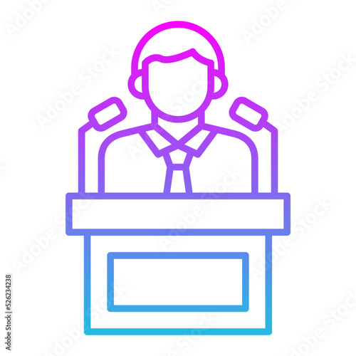Politician Line Gradient Icon