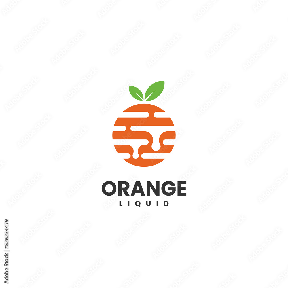 Vector Logo Illustration Orange Simple Mascot Style.