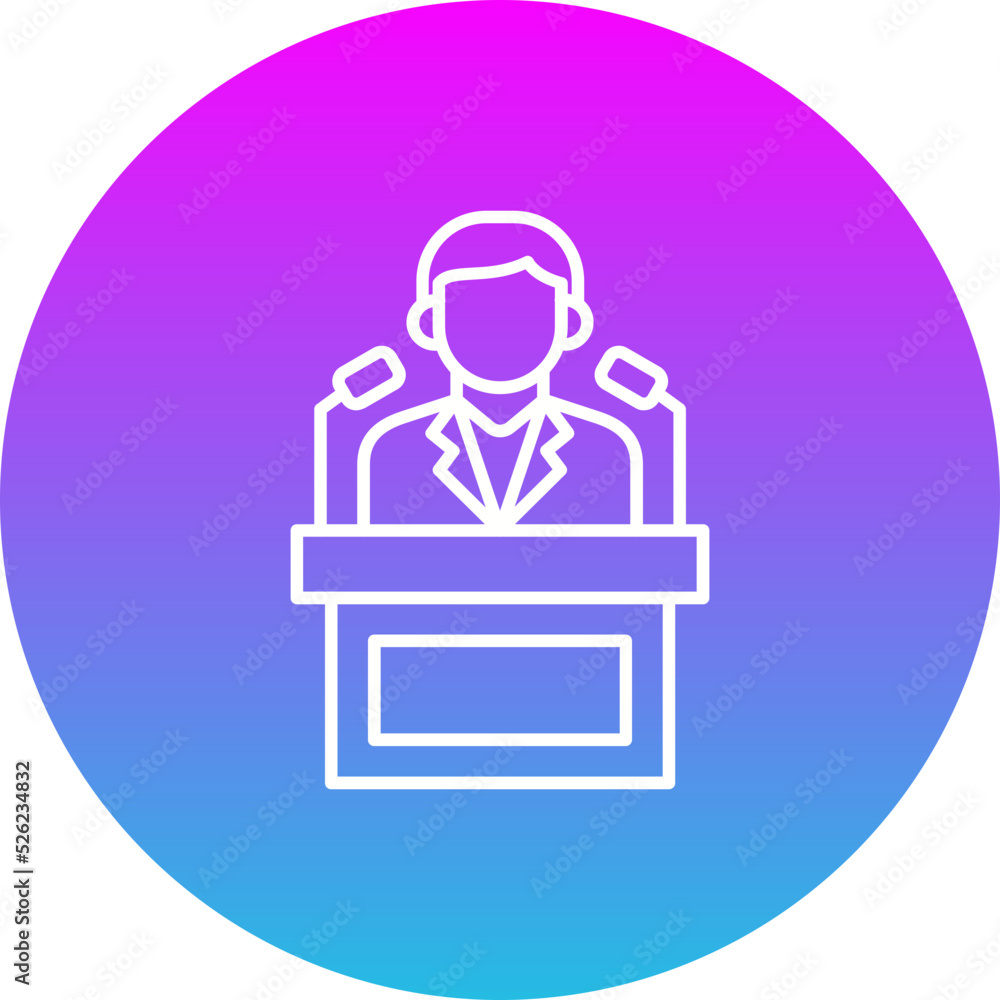 Politician Gradient Circle Line Inverted Icon