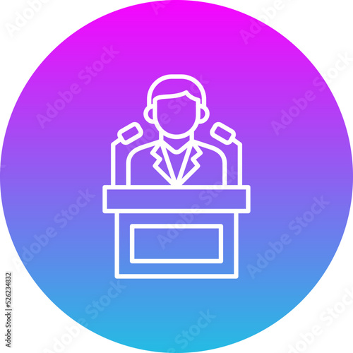 Politician Gradient Circle Line Inverted Icon