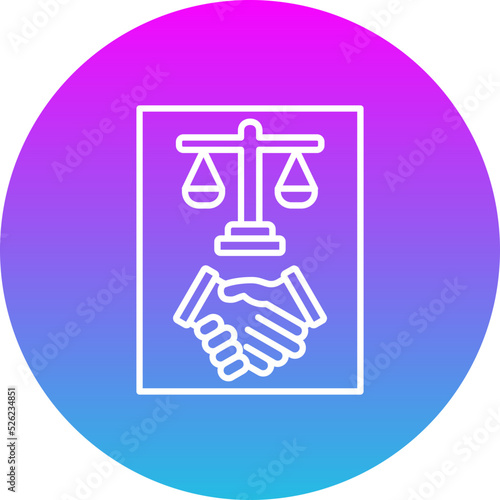Law Gradient Circle Line Inverted Icon