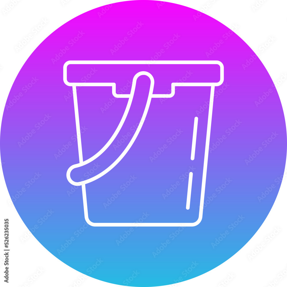 Water Bucket Gradient Circle Line Inverted Icon Water Bucket Gradient Circle Line Inverted Icon