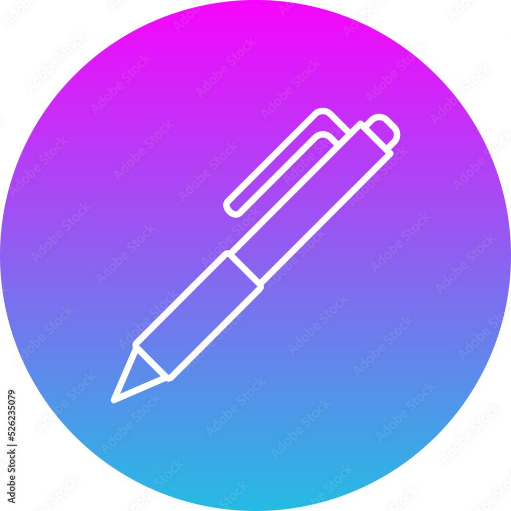 Pen Gradient Circle Line Inverted Icon Pen Gradient Circle Line Inverted Icon
