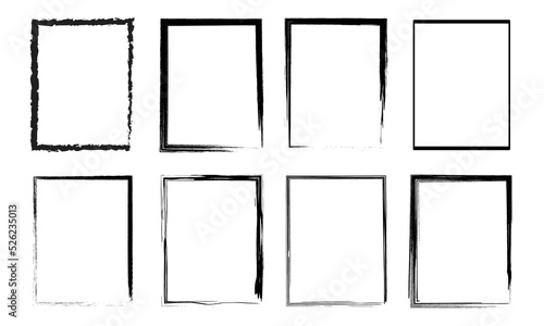 Grunge frames set. Design elements for poster, banner, invitation, flyer social networks, stories, blog posts and card. Vector illustration. EPS 10.
