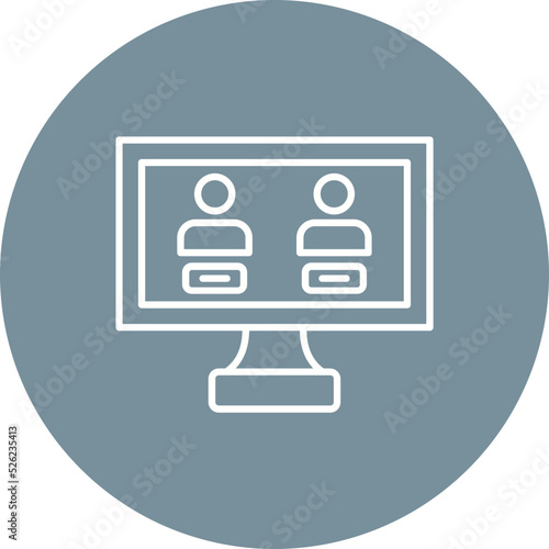Electronic Voting Multicolor Line Icon