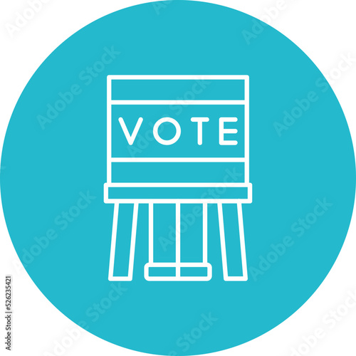 Voting Booth Multicolor Line Icon