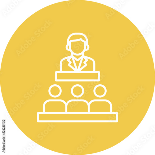 Senate Multicolor Line Icon