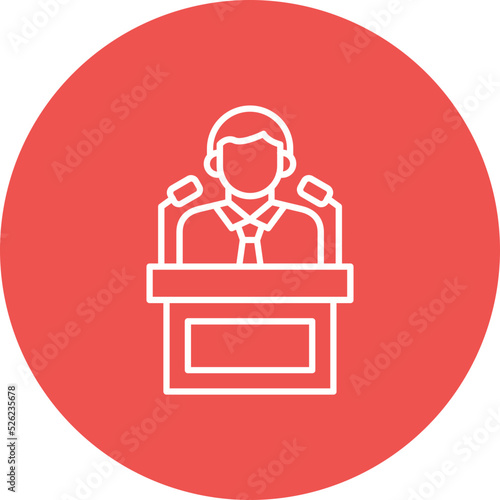 Politician Multicolor Line Icon