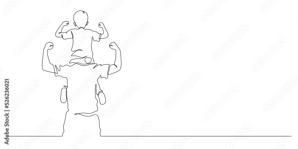 father carrying son on his shoulders continuous line drawing father carrying son on his shoulders continuous line drawing