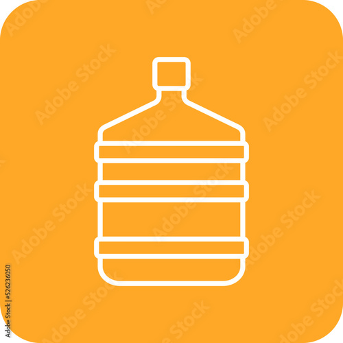 Water Gallon Multicolor Round Corner Line Inverted Icon