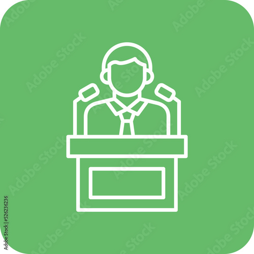 Politician Multicolor Round Corner Line Inverted Icon
