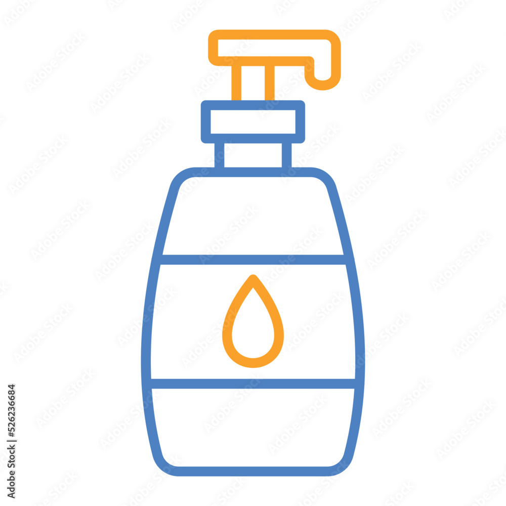 Soap Bottle Blue And Orange Line Icon Soap Bottle Blue And Orange Line Icon