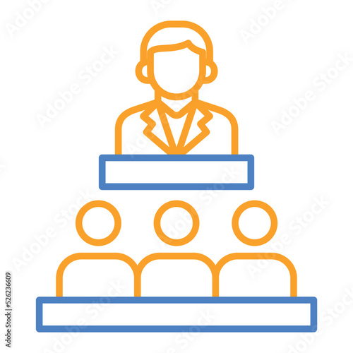 Senate Blue And Orange Line Icon