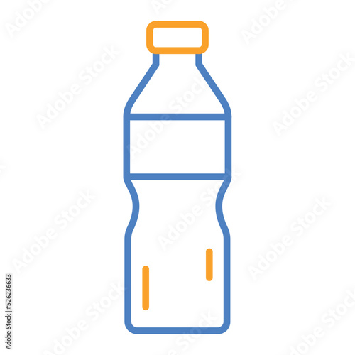 Water Bottle Blue And Orange Line Icon