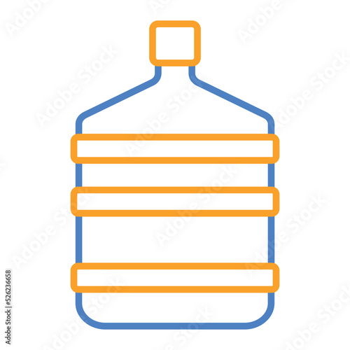 Water Gallon Blue And Orange Line Icon