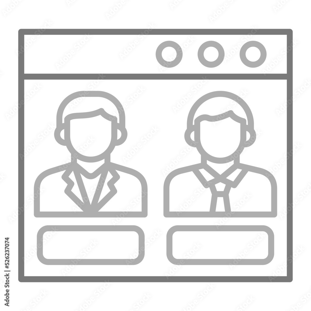 Online Voting Greyscale Line Icon Online Voting Greyscale Line Icon