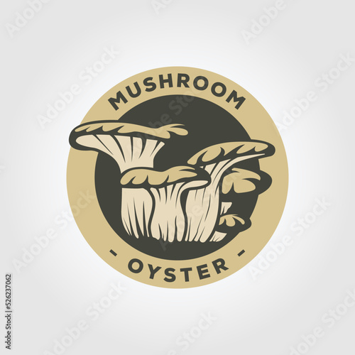 oyster mushroom vintage logo vector symbol illustration design.
