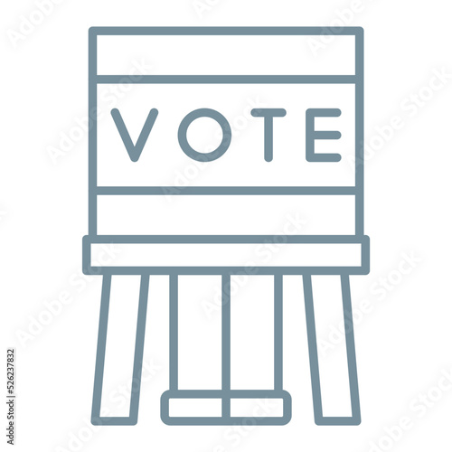 Voting Booth Multicolor Line Icon