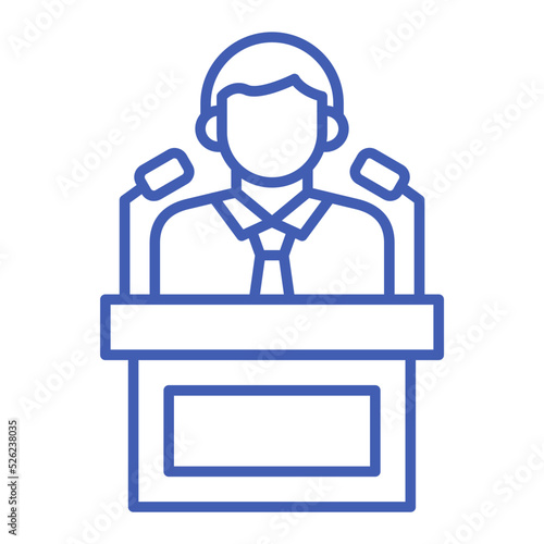 Politician Multicolor Line Icon