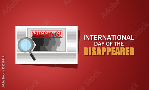 International day of the Disappeared vector illustration. Suitable for Poster, Banners, campaign and greeting card. 