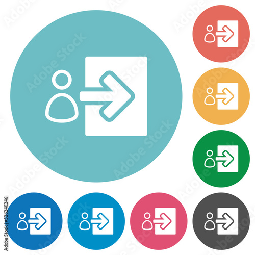 User login alternate flat round icons