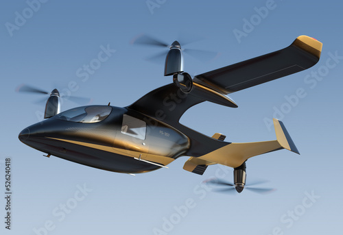 Tablou canvas Electric VTOL passenger aircraft  flying in the sky
