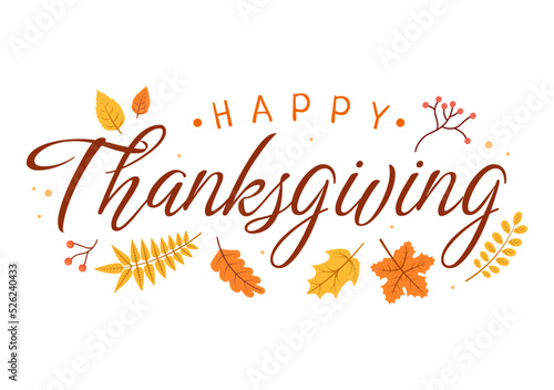 Happy Thanksgiving Celebration Template Hand Drawn Cartoon Flat Illustration with Turkey, Leaves, Chicken or Pumpkin Design