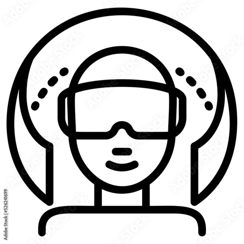 Virtual reality icon in modern style