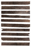 Set of Old plank of wood isolated 