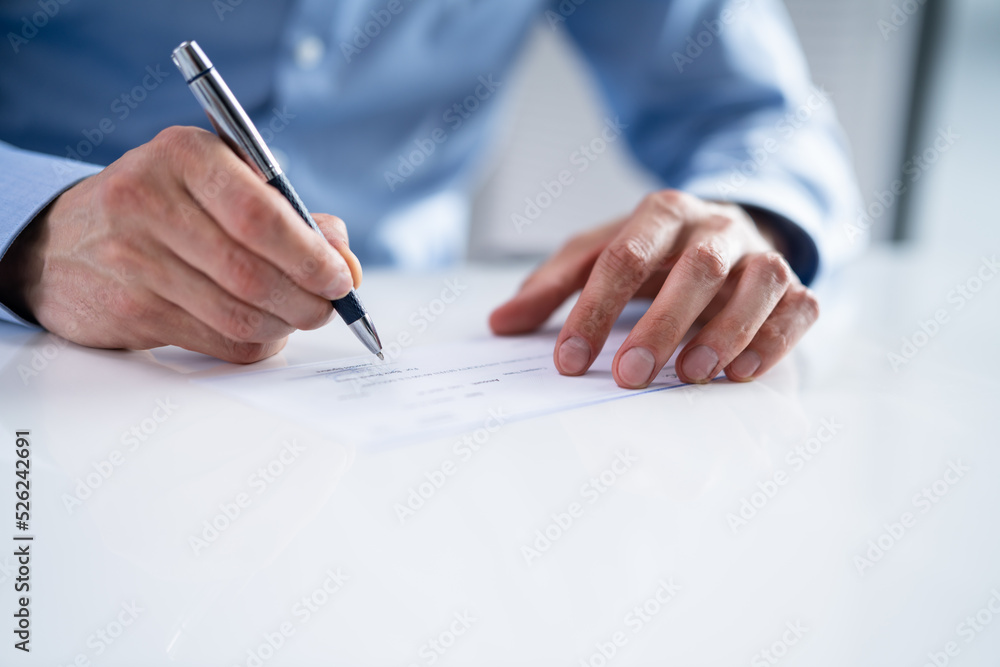 Writing Money Cheque. Sign Check Writing Money Cheque. Sign Check
