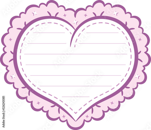  cute heart sticky note frame letter with pastel coloring for writing © Reem Alnunu