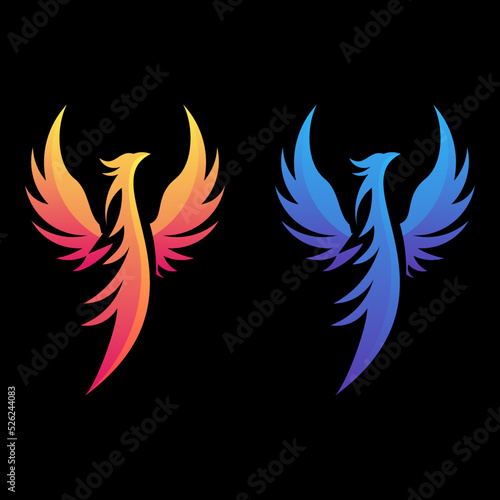 Creative phoenix logo design vector