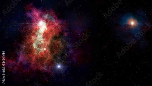 Cosmic background with nebulas and stars, beautiful picture of the universe