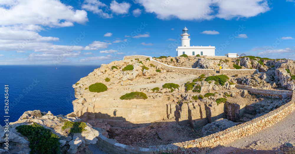 Landscape with Far de Cavalleria, Menorca island, Spain