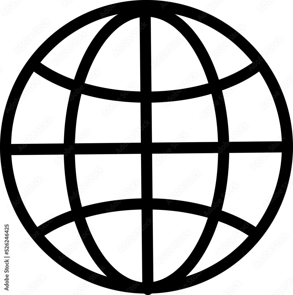 Globe or world map line icon illustration on white background..eps Globe or world map line icon illustration on white background..eps