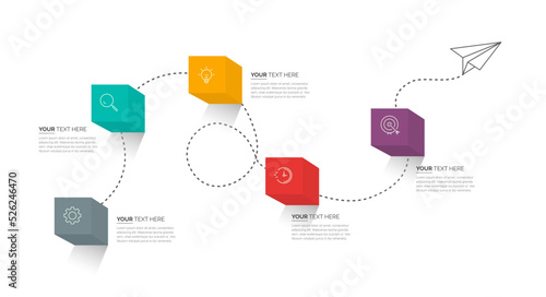 Business Infographic template. Business concept with 5 options.