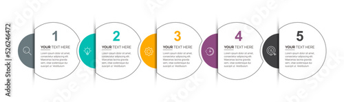 Business Infographic template. Business concept with 5 options.
