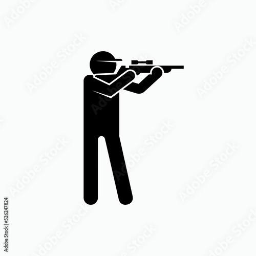 Gunman Icon. Shooter Symbol - Vector. Presented in Glyph Style